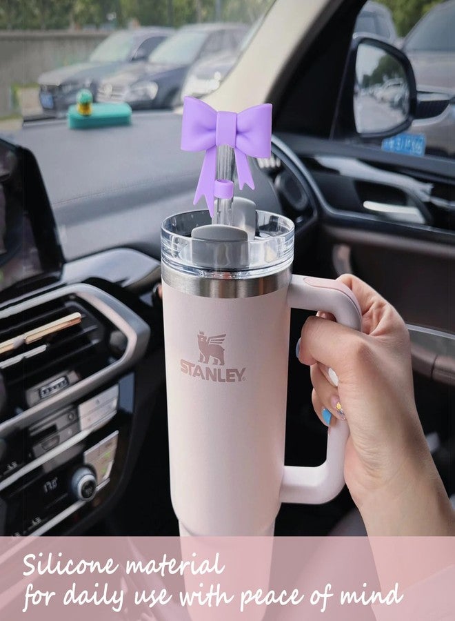 GAISHION 3 pcs Cute Bow Straw Covers Cap Toppers Compatible with Stanley 40/30 oz Tumbler Cups,Reusable Cute Silicone Straws Lids Tips Protectors for 0.4 in/10mm Stanleys Cup Accessories - Image 5